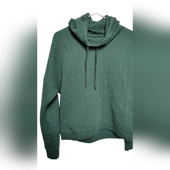 Spaulding Women's Green‎ Chevron-Quilted Yoga Hoodie Size Large - Picture 4 of 9